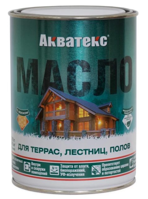 Акватекс МАСЛО тик для террас, лестниц, полов 0,75л