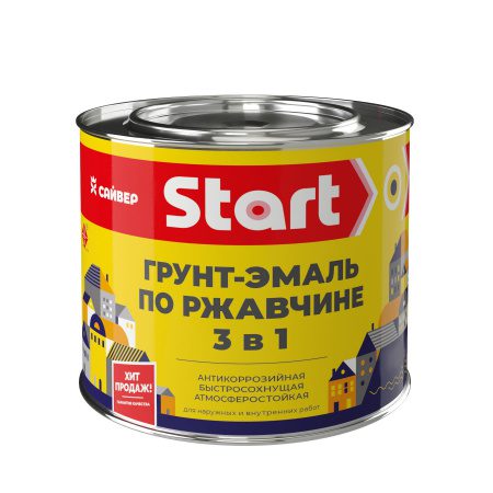Старт Грунт-эмаль по ржавчине 3 в 1 Серая 0,9кг