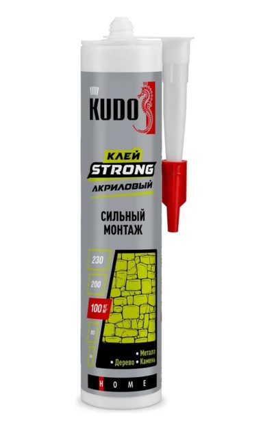 Клей акриловый для сильного монтажа белый KUDO HOME Strong КВК-341 280 мл